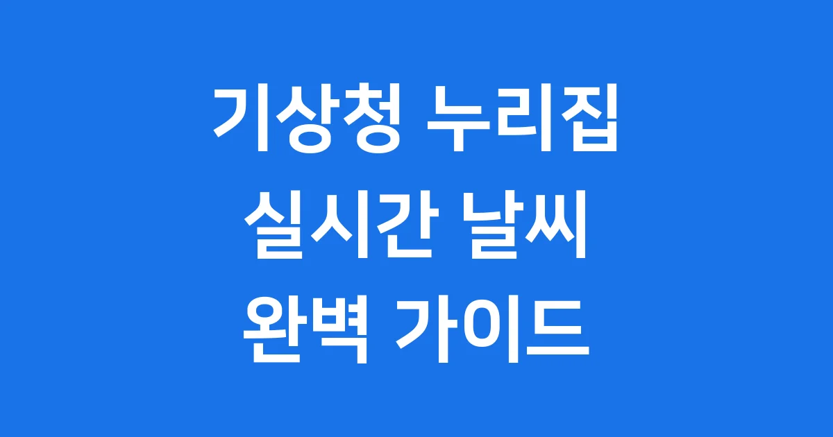 기상청 누리집 2025년 실시간 날씨 이용방법